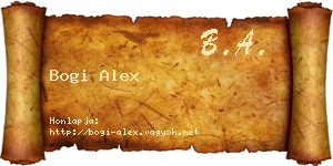 Bogi Alex névjegykártya