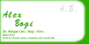 alex bogi business card